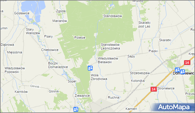 mapa Władysławów Bielawski, Władysławów Bielawski na mapie Targeo