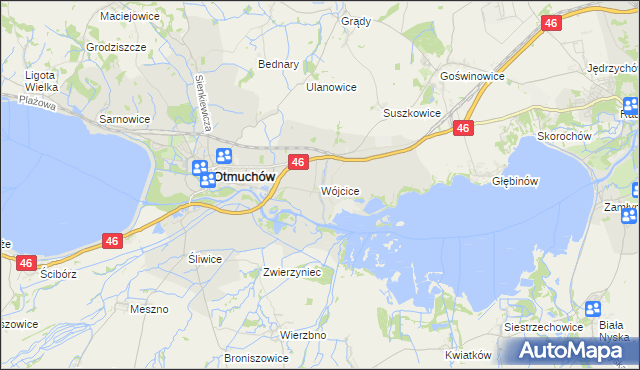 mapa Wójcice gmina Otmuchów, Wójcice gmina Otmuchów na mapie Targeo