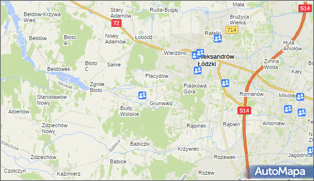 mapa Wola Grzymkowa, Wola Grzymkowa na mapie Targeo