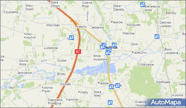 mapa Wola Gutowska, Wola Gutowska na mapie Targeo
