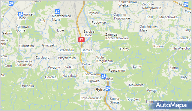 mapa Wola Krogulecka, Wola Krogulecka na mapie Targeo