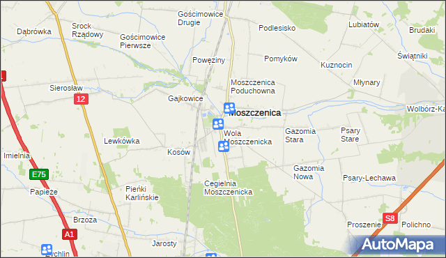 mapa Wola Moszczenicka, Wola Moszczenicka na mapie Targeo