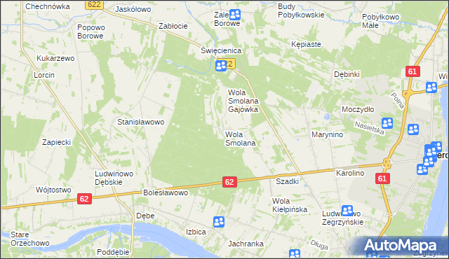 mapa Wola Smolana, Wola Smolana na mapie Targeo