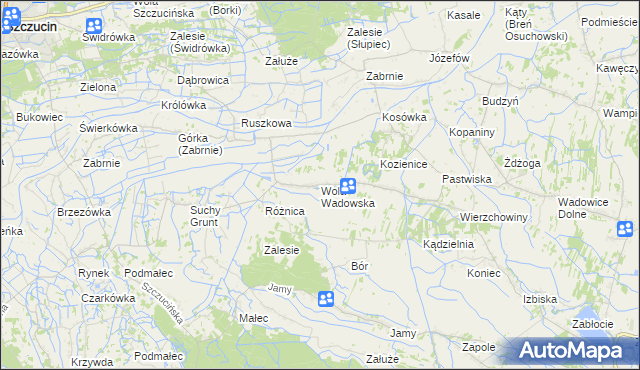 mapa Wola Wadowska, Wola Wadowska na mapie Targeo