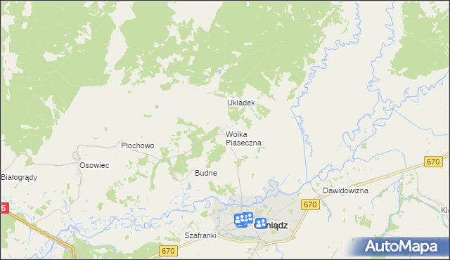 mapa Wólka Piaseczna gmina Goniądz, Wólka Piaseczna gmina Goniądz na mapie Targeo