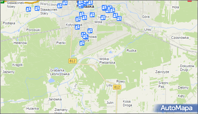 mapa Wólka Plebańska gmina Biała Podlaska, Wólka Plebańska gmina Biała Podlaska na mapie Targeo