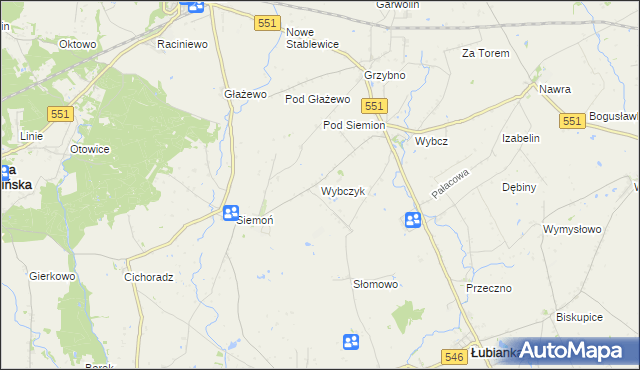 mapa Wybczyk, Wybczyk na mapie Targeo