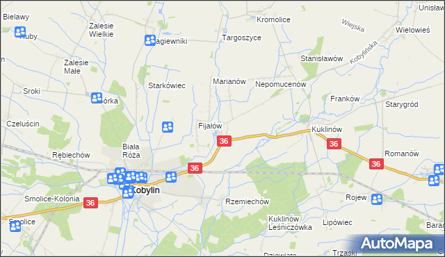 mapa Wyganów gmina Kobylin, Wyganów gmina Kobylin na mapie Targeo