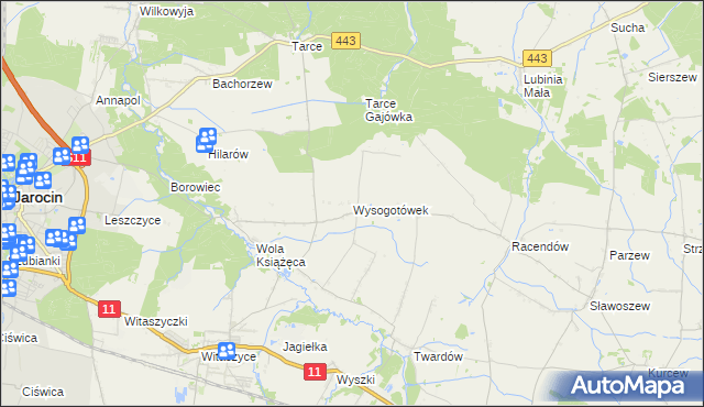 mapa Wysogotówek, Wysogotówek na mapie Targeo