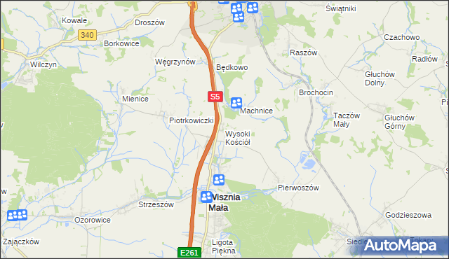 mapa Wysoki Kościół, Wysoki Kościół na mapie Targeo