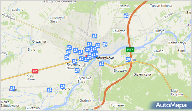 mapa Wyszków, Wyszków na mapie Targeo