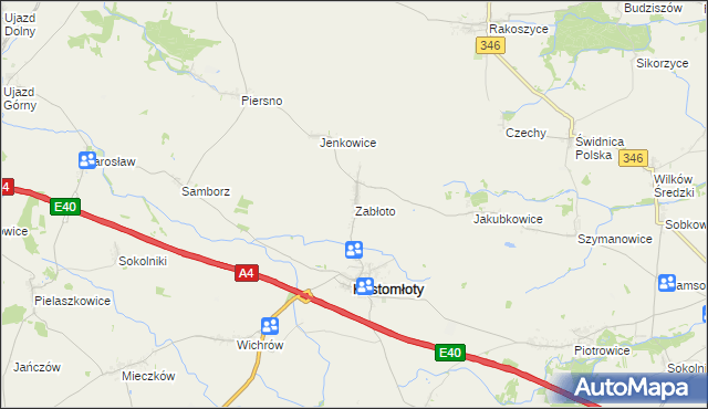 mapa Zabłoto, Zabłoto na mapie Targeo