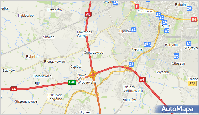 mapa Zabrodzie gmina Kąty Wrocławskie, Zabrodzie gmina Kąty Wrocławskie na mapie Targeo