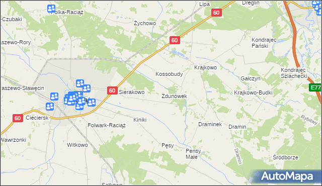 mapa Zdunówek, Zdunówek na mapie Targeo