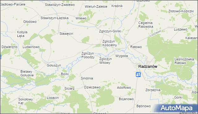 mapa Zgliczyn Witowy, Zgliczyn Witowy na mapie Targeo