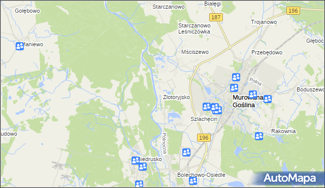mapa Złotoryjsko, Złotoryjsko na mapie Targeo
