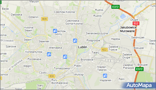 mapa Lublina, Lublin na mapie Targeo