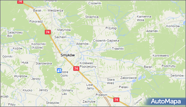 mapa Piaski Królewieckie, Piaski Królewieckie na mapie Targeo