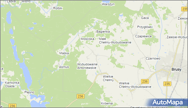mapa Małe Chełmy, Małe Chełmy na mapie Targeo