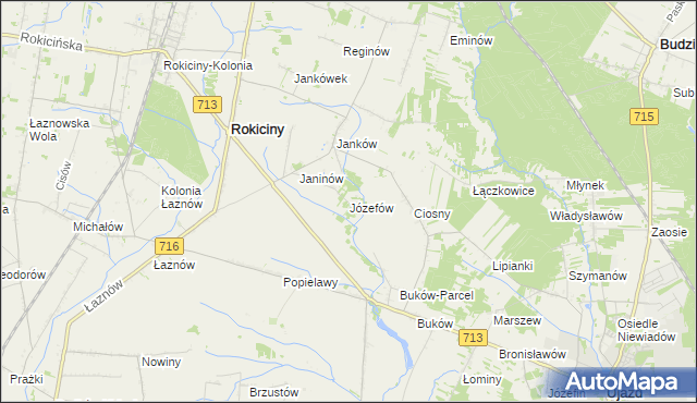mapa Józefów gmina Ujazd, Józefów gmina Ujazd na mapie Targeo