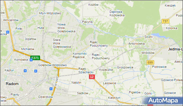 mapa Rajec Poduchowny, Rajec Poduchowny na mapie Targeo