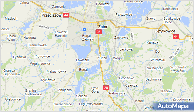 mapa Rudze, Rudze na mapie Targeo