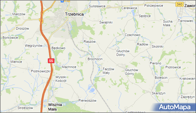 mapa Taczów Wielki, Taczów Wielki na mapie Targeo
