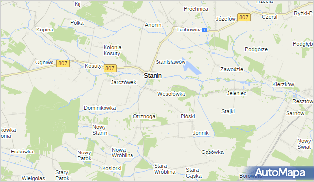 mapa Wesołówka gmina Stanin, Wesołówka gmina Stanin na mapie Targeo