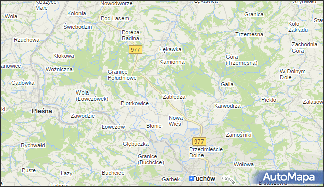 mapa Zabłędza, Zabłędza na mapie Targeo