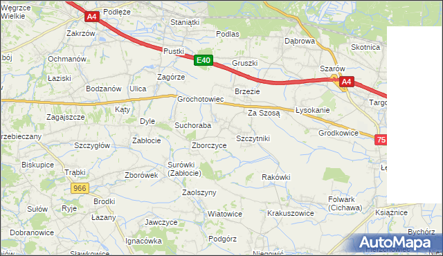 mapa Świątniki Dolne, Świątniki Dolne na mapie Targeo