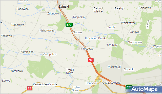 mapa Kroczewo, Kroczewo na mapie Targeo