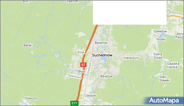 mapa Suchedniów, Suchedniów na mapie Targeo