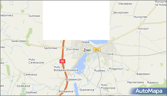 mapa Żnin, Żnin na mapie Targeo