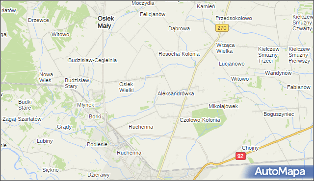 mapa Aleksandrówka gmina Koło, Aleksandrówka gmina Koło na mapie Targeo