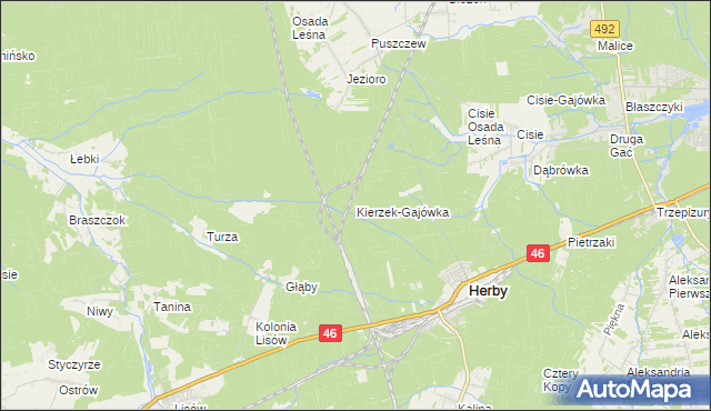 mapa Kierzek-Gajówka, Kierzek-Gajówka na mapie Targeo