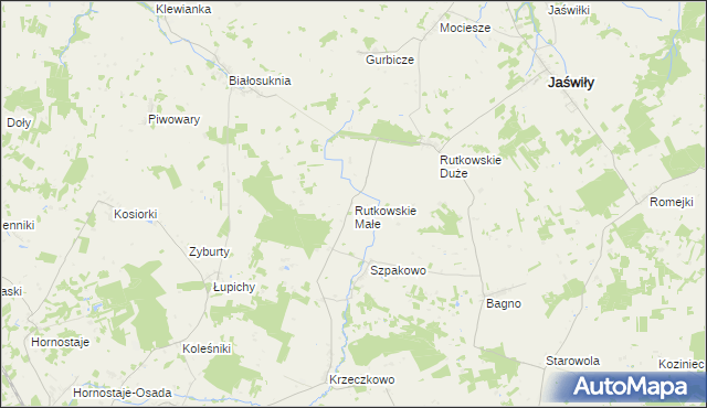 mapa Rutkowskie Małe, Rutkowskie Małe na mapie Targeo