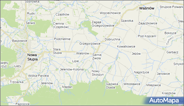 mapa Sarnia Zwola, Sarnia Zwola na mapie Targeo