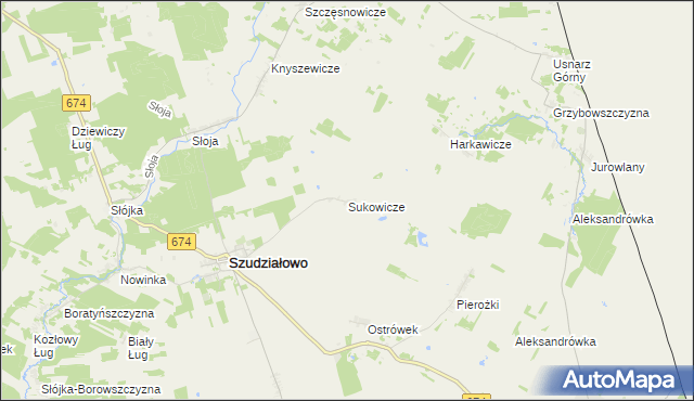 mapa Sukowicze, Sukowicze na mapie Targeo