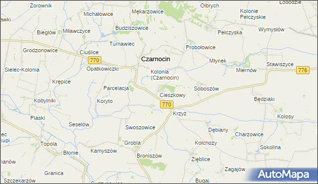 mapa Cieszkowy, Cieszkowy na mapie Targeo