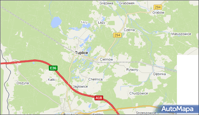 mapa Cielmów, Cielmów na mapie Targeo