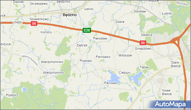 mapa Parnówko, Parnówko na mapie Targeo