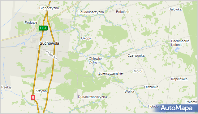 mapa Chlewisk Górny, Chlewisk Górny na mapie Targeo