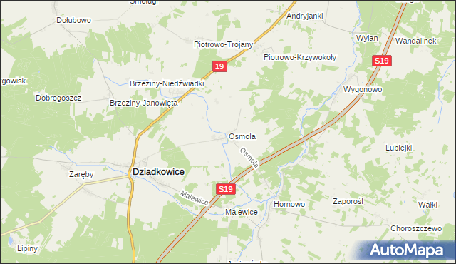 mapa Osmola, Osmola na mapie Targeo