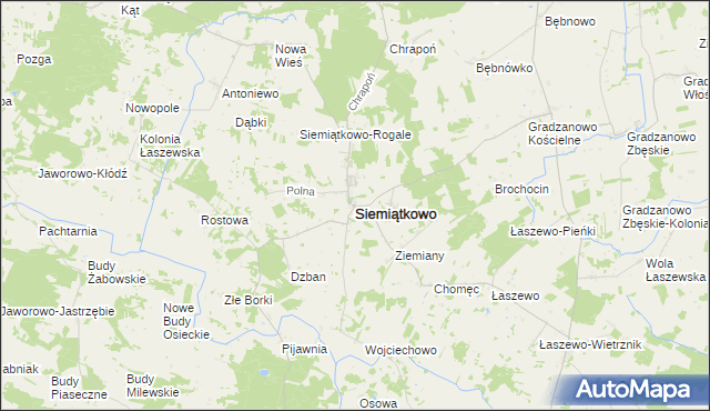 mapa Siemiątkowo powiat żuromiński, Siemiątkowo powiat żuromiński na mapie Targeo