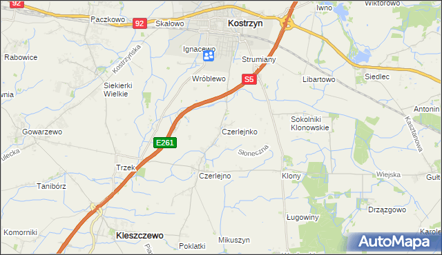 mapa Czerlejnko, Czerlejnko na mapie Targeo