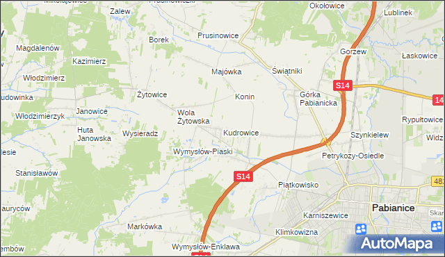 mapa Kudrowice, Kudrowice na mapie Targeo