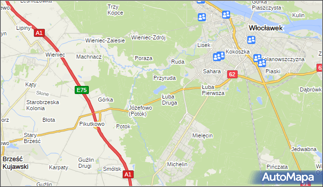 mapa Łuba Druga, Łuba Druga na mapie Targeo