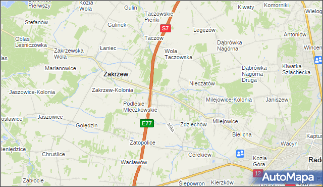 mapa Mleczków, Mleczków na mapie Targeo