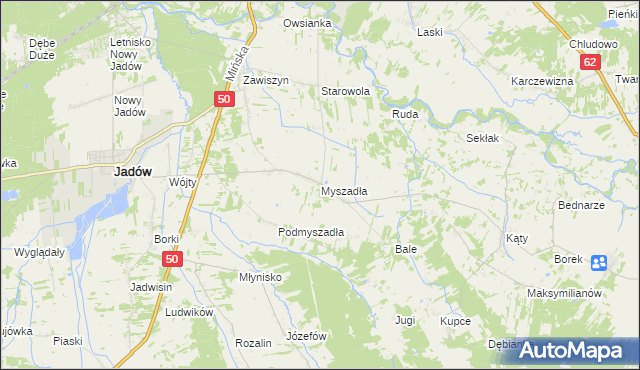 mapa Myszadła, Myszadła na mapie Targeo