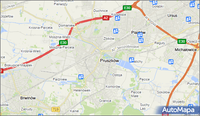 mapa Pruszków, Pruszków na mapie Targeo